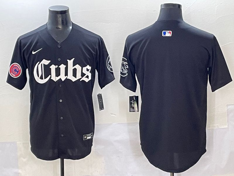 Men 2025 Chicago Cubs Blank Black Five generations Joint Name Nike MLB Jersey style 4->chicago cubs->MLB Jersey